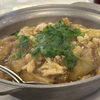 Salty Fish with Chicken & Eggplant In Hot Pot / 鹹魚雞粒茄子煲